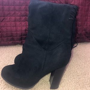 Black thigh high boots